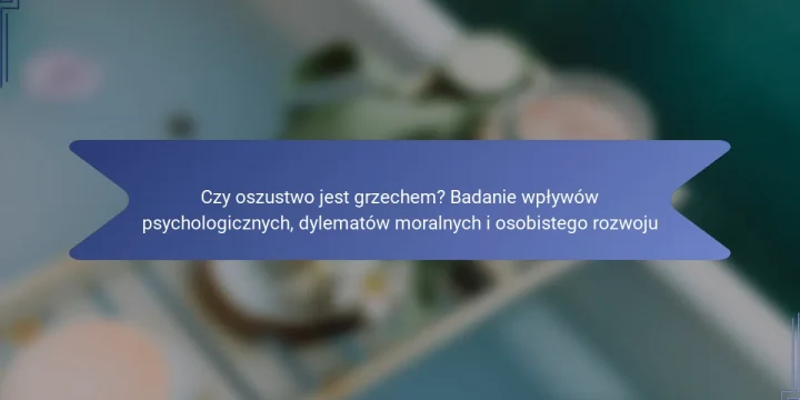 Czy oszustwo jest grzechem? Badanie wpływów psychologicznych, dylematów moralnych i osobistego rozwoju