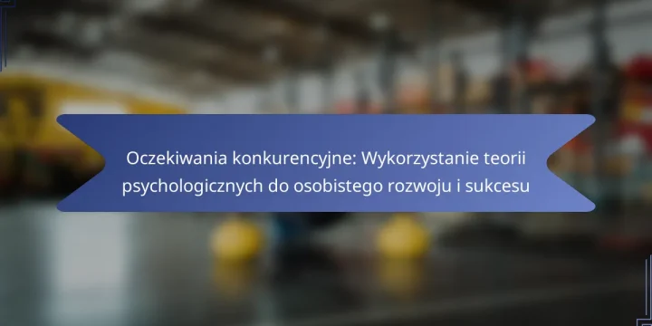 Oczekiwania konkurencyjne: Wykorzystanie teorii psychologicznych do osobistego rozwoju i sukcesu