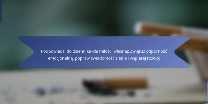 Podpowiedzi do dziennika dla miłości własnej: Zwiększ odporność emocjonalną, popraw świadomość siebie i wspieraj rozwój