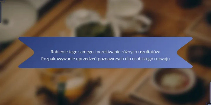 Robienie tego samego i oczekiwanie różnych rezultatów: Rozpakowywanie uprzedzeń poznawczych dla osobistego rozwoju