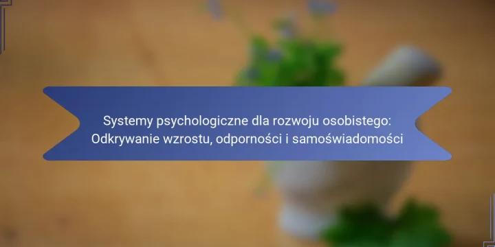 Systemy psychologiczne dla rozwoju osobistego: Odkrywanie wzrostu, odporności i samoświadomości
