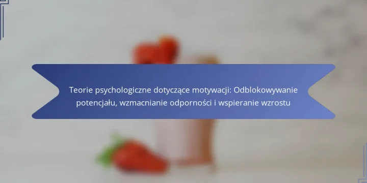 Teorie psychologiczne dotyczące motywacji: Odblokowywanie potencjału, wzmacnianie odporności i wspieranie wzrostu