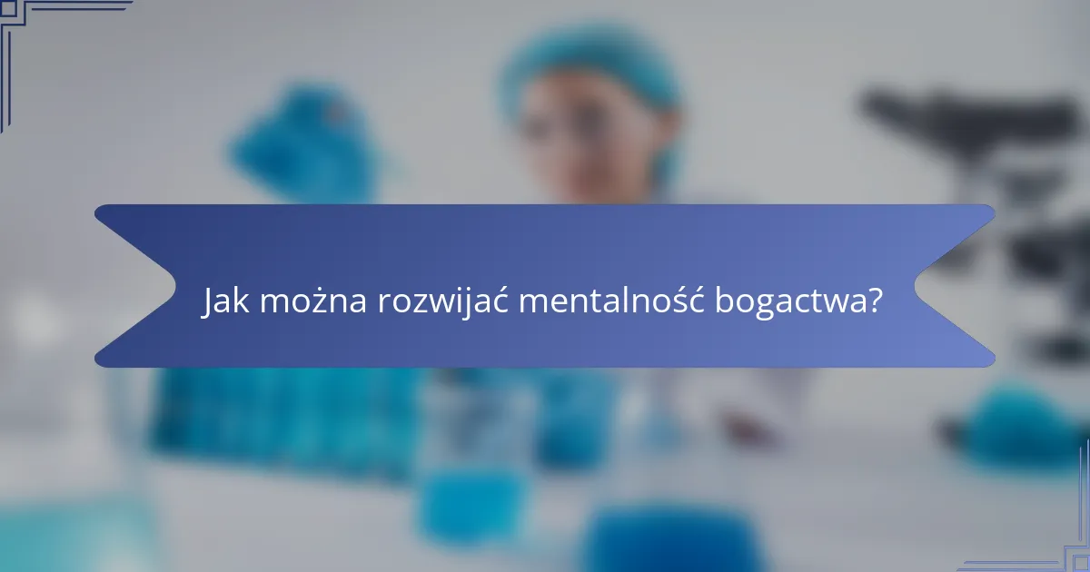 Jak można rozwijać mentalność bogactwa?