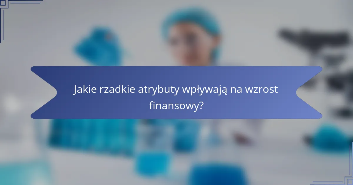 Jakie rzadkie atrybuty wpływają na wzrost finansowy?