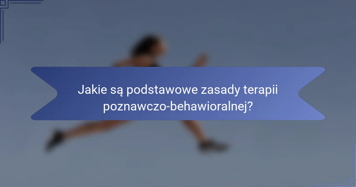 Jakie są podstawowe zasady terapii poznawczo-behawioralnej?
