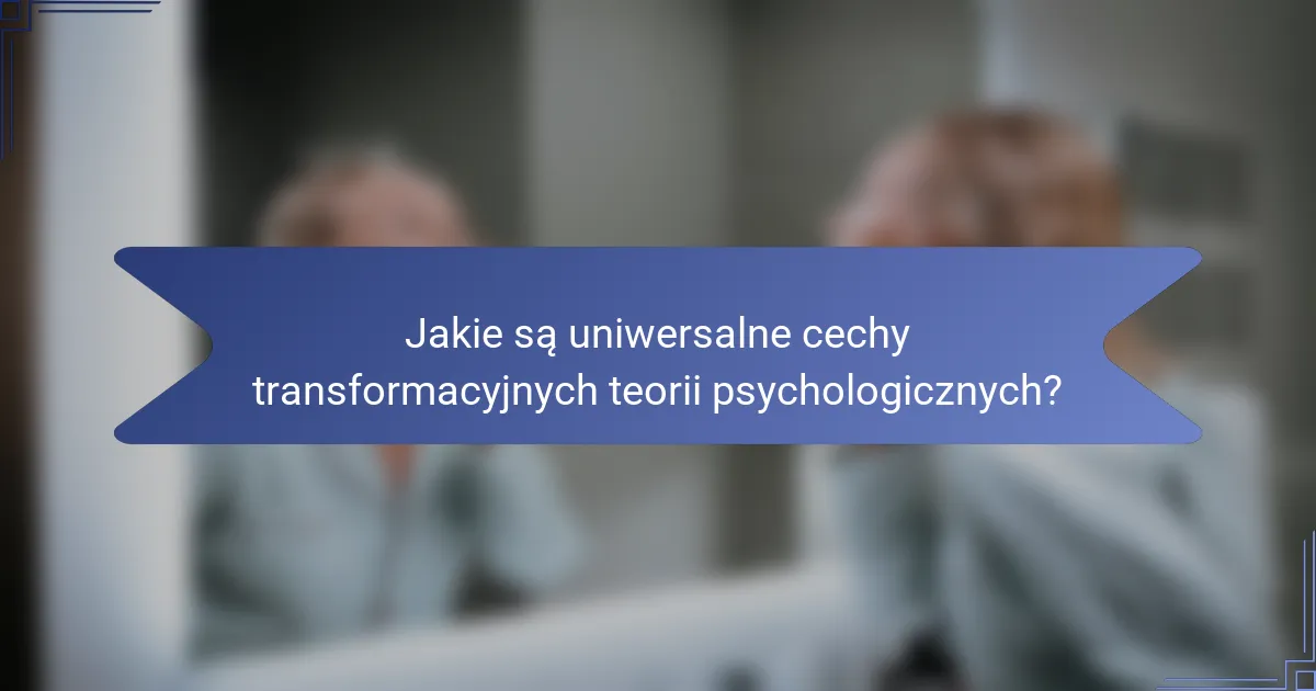 Jakie są uniwersalne cechy transformacyjnych teorii psychologicznych?